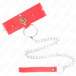 KINK - COLLAR CON CORREA 65 CM CUELLO DE DIAMANTES ROJO AJUSTABLE 35-51 CM X 7 CM - Imagen 4