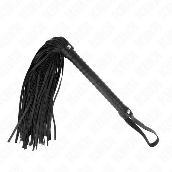 Imagen del artículo erótico KINK - LÁTIGO CON MANGO TEXTURIZADO NEGRO 48.5 CM de KINK IMPACT & TOUCH en la sección BDSM & BONDAGE |Artículos BDSM|Látigos BDSM de Millenial Sexshop.