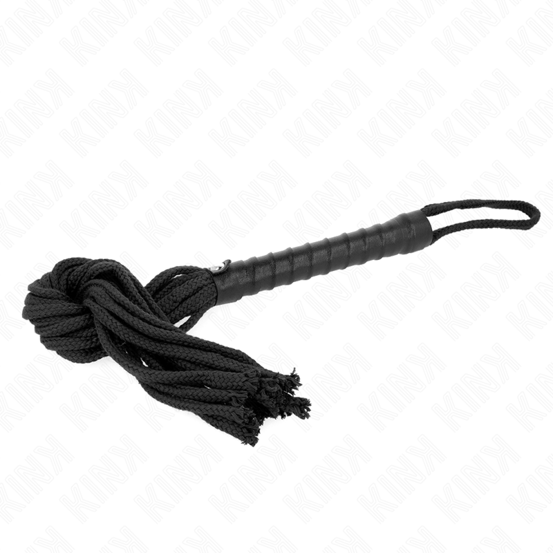 Imagen del artículo erótico KINK - LÁTIGO DE CUERDA NEGRO 56 CM de KINK IMPACT & TOUCH en la sección BDSM & BONDAGE |Artículos BDSM|Látigos BDSM de Millenial Sexshop.