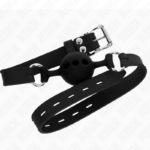 KINK - MORDAZA 55 x 2 CM DE BOLA 4 CM DE SILICONA COMPLETA TALLA S NEGRO AJUSTABLE 35-51 CM - Imagen 2