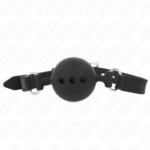 Imagen del artículo erótico KINK - MORDAZA 55 x 2 CM DE BOLA 4.5 CM DE SILICONA COMPLETA TALLA M NEGRO AJUSTABLE 35-51 CM de KINK COLLAR & GAG en la sección BDSM & BONDAGE |Bondage|Mordazas de Millenial Sexshop.