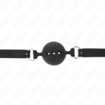 KINK - MORDAZA 55 x 2 CM DE BOLA 4.5 CM DE SILICONA COMPLETA TALLA M NEGRO AJUSTABLE 35-51 CM - Imagen 4