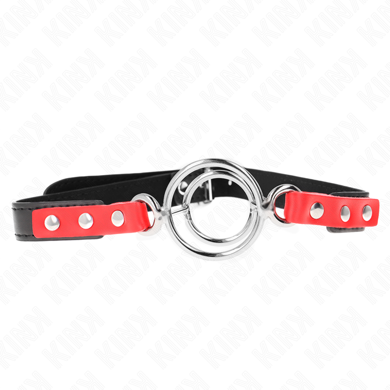 Imagen del artículo erótico KINK - MORDAZA CON MÚLTIPLES JUNTAS TÓRICAS 4 / 4.8 CM ROJO AJUSTABLE 38 X 56 CM de KINK COLLAR & GAG en la sección BDSM & BONDAGE |Bondage|Mordazas de Millenial Sexshop.