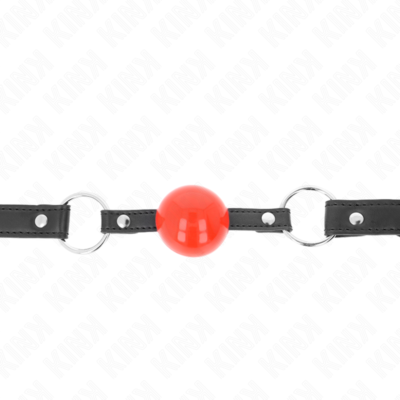 Imagen del artículo erótico KINK - MORDAZA DE BOLA 4 CM CON CANDADO BOLA ROJA CORREA NEGRA 60 x 2 CM de KINK COLLAR & GAG en la sección BDSM & BONDAGE |Bondage|Mordazas de Millenial Sexshop.