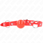 Imagen del artículo erótico KINK - MORDAZA DE BOLA 4 CM TPE CON CANDADO ROJO 60 x 2 CM de KINK COLLAR & GAG en la sección BDSM & BONDAGE |Bondage|Mordazas de Millenial Sexshop.