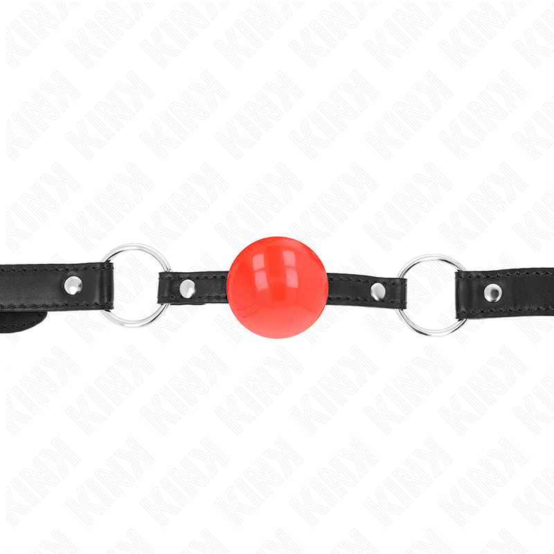 Imagen del artículo erótico KINK - MORDAZA DE BOLA 4 CM TPE ROJO 60 x 2 CM de KINK COLLAR & GAG en la sección BDSM & BONDAGE |Bondage|Mordazas de Millenial Sexshop.
