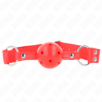 Imagen del artículo erótico KINK - MORDAZA DE BOLA 4.5 CM DURA HUECA ROJO COMPLETA 62 x 2 CM de KINK COLLAR & GAG en la sección BDSM & BONDAGE |Bondage|Mordazas de Millenial Sexshop.