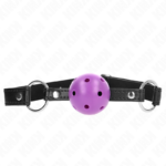 Imagen del artículo erótico KINK - MORDAZA DE BOLA 4.5 CM MORADO DURA HUECA 63.5 X 2 CM de KINK COLLAR & GAG en la sección BDSM & BONDAGE |Bondage|Mordazas de Millenial Sexshop.