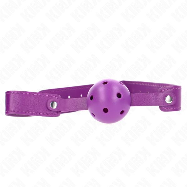 Imagen del artículo erótico KINK - MORDAZA DE BOLA 4.5 CM TRANSPIRABLE MORADO 65 x 2.5 CM de KINK COLLAR & GAG en la sección BDSM & BONDAGE |Bondage|Mordazas de Millenial Sexshop.
