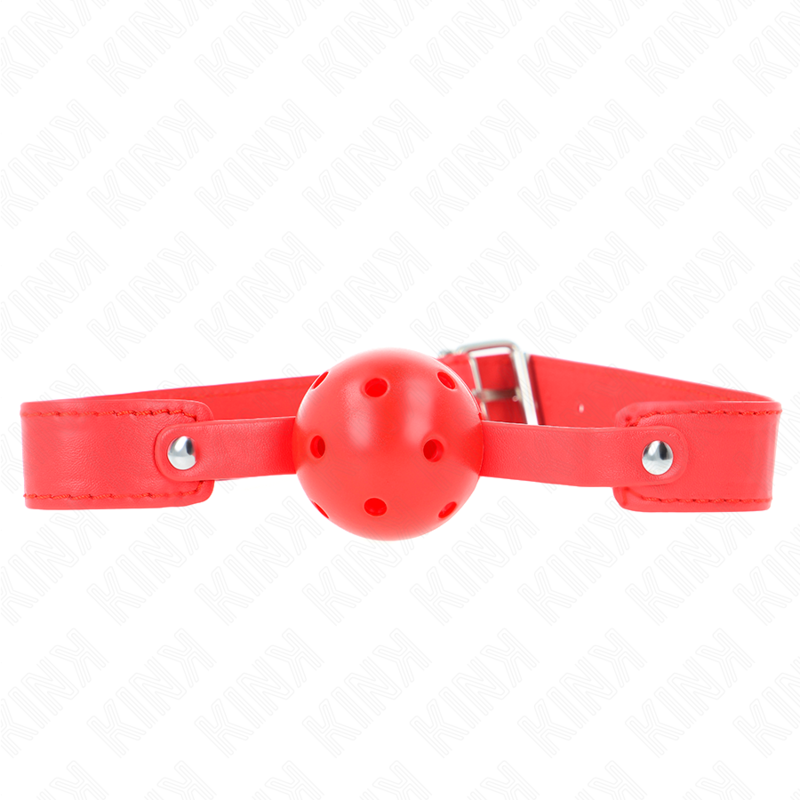 Imagen del artículo erótico KINK - MORDAZA DE BOLA 4.5 CM TRANSPIRABLE ROJO 65 x 2.5 CM de KINK COLLAR & GAG en la sección BDSM & BONDAGE |Bondage|Mordazas de Millenial Sexshop.