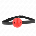 Imagen del artículo erótico KINK - MORDAZA DE BOLA 4.5 CM TRANSPIRABLE SIMPLICITY ROJO 62 x 1.5 CM de KINK COLLAR & GAG en la sección BDSM & BONDAGE |Bondage|Mordazas de Millenial Sexshop.