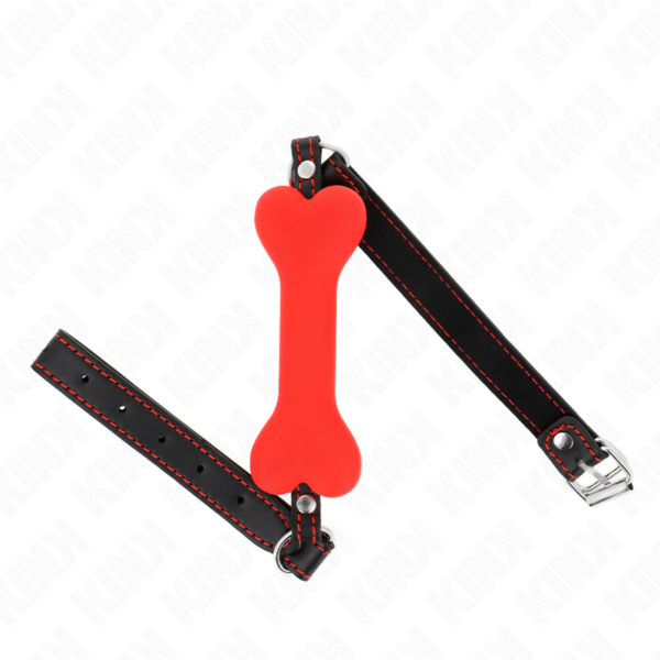 Imagen del artículo erótico KINK - MORDAZA DE HUESO 12 CM ROJO 63 x 2 CM de KINK COLLAR & GAG en la sección BDSM & BONDAGE |Bondage|Mordazas de Millenial Sexshop.