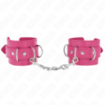 Imagen del artículo erótico KINK - MUÑEQUERAS CON 3 ANILLAS EN D AJUSTABLE ROSA 17.5-25 CM X 6 CM de KINK WRIST RESTRAINT en la sección BDSM & BONDAGE |Bondage|Esposas de fijación de Millenial Sexshop.