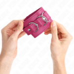 KINK - MUÑEQUERAS CON 3 ANILLAS EN D AJUSTABLE ROSA 17.5-25 CM X 6 CM - Imagen 3