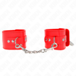 Imagen del artículo erótico KINK - MUÑEQUERAS CON CIERRE CANDADO ROJO AJUSTABLE 16-23 CM X 5.5 CM de KINK WRIST RESTRAINT en la sección BDSM & BONDAGE |Bondage|Esposas de fijación de Millenial Sexshop.