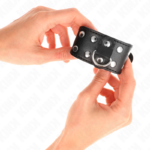 KINK - MUÑEQUERAS CON DOBLE LÍNEA DE TACHUELAS AJUSTABLE NEGRO - Imagen 3