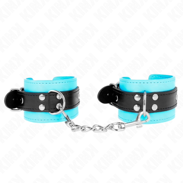 Imagen del artículo erótico KINK - MUÑEQUERAS CON GANCHO FORRO AZUL AJUSTABLE 20-28 CM X 5.5 CM de KINK WRIST RESTRAINT en la sección BDSM & BONDAGE |Bondage|Esposas de fijación de Millenial Sexshop.