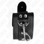 KINK - MUÑEQUERAS ESTILO MAZMORRA CON CERRADURA NEGRO AJUSTABLE 21-28 CM X 5.5 CM - Imagen 3