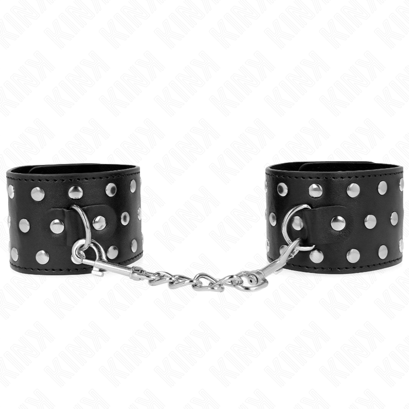 Imagen del artículo erótico KINK - MUÑEQUERAS ESTILO PUNK AJUSTABLE 19-24 CM X 5.5 CM de KINK WRIST RESTRAINT en la sección BDSM & BONDAGE |Bondage|Esposas de fijación de Millenial Sexshop.