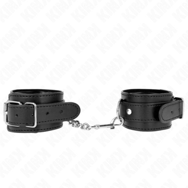 Imagen del artículo erótico KINK - MUÑEQUERAS FINAS NEGRO AJUSTABLE 21-33 CM de KINK WRIST RESTRAINT en la sección BDSM & BONDAGE |Bondage|Esposas de fijación de Millenial Sexshop.