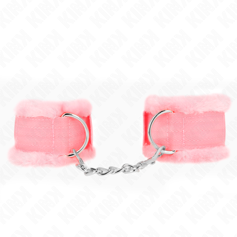 Imagen del artículo erótico KINK - MUÑEQUERAS FORRADA ROSA AJUSTABLE 17-31 CM X 7 CM de KINK WRIST RESTRAINT en la sección BDSM & BONDAGE |Bondage|Esposas de fijación de Millenial Sexshop.