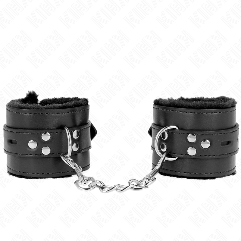 Imagen del artículo erótico KINK - MUÑEQUERAS FORRADAS CON AGUJEROS CUADRADOS NEGRO Y CORREA NEGRO AJUSTABLE 17-29 CM X 6 CM de KINK WRIST RESTRAINT en la sección BDSM & BONDAGE |Bondage|Esposas de fijación de Millenial Sexshop.