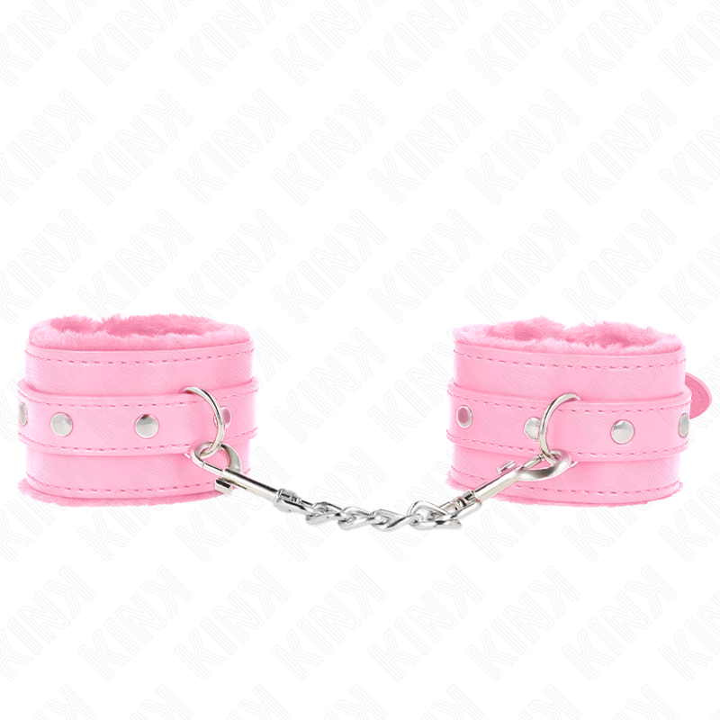 Imagen del artículo erótico KINK - MUÑEQUERAS FORRADAS PREMIUM ROSA CON CORREA ROSA AJUSTABLE 17-29 CM X 6 CM de KINK WRIST RESTRAINT en la sección BDSM & BONDAGE |Bondage|Esposas de fijación de Millenial Sexshop.