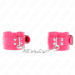 Imagen del artículo erótico KINK - MUÑEQUERAS FUCSIA CON DETALLES EN FUCSIA AJUSTABLE 20-28 CM X 5.5 CM de KINK WRIST RESTRAINT en la sección BDSM & BONDAGE |Bondage|Esposas de fijación de Millenial Sexshop.