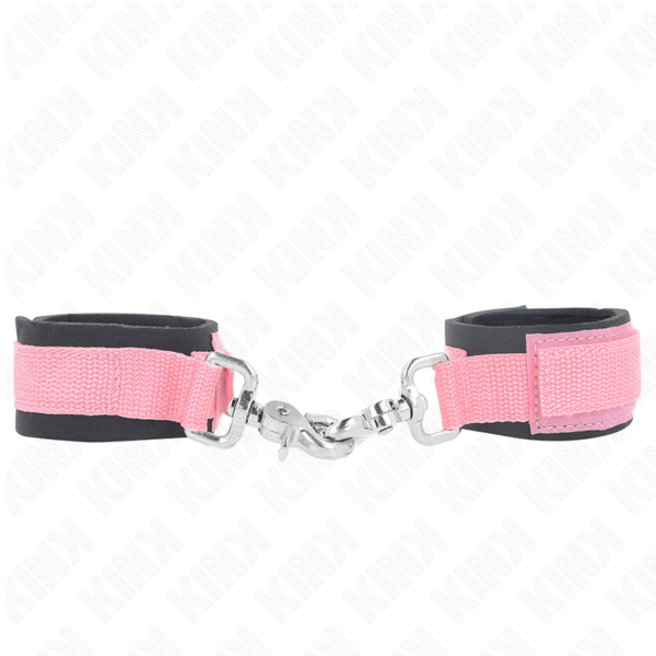 Imagen del artículo erótico KINK - MUÑEQUERAS NEOPRENO AJUSTABLE ROSA AJUSTABLE 22-34 CM de KINK WRIST RESTRAINT en la sección BDSM & BONDAGE |Bondage|Esposas de fijación de Millenial Sexshop.