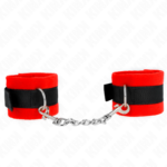 Imagen del artículo erótico KINK - MUÑEQUERAS PARA PRINCIPIANTES NEGRO-ROJO 30 X 7 CM de KINK WRIST RESTRAINT en la sección BDSM & BONDAGE |Bondage|Esposas de fijación de Millenial Sexshop.