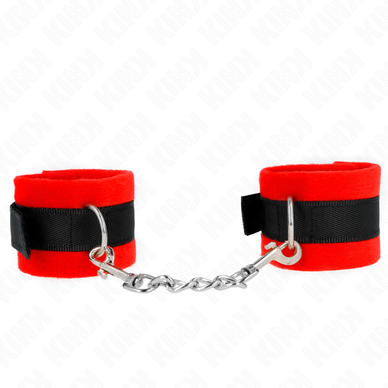 Imagen del artículo erótico KINK - MUÑEQUERAS PARA PRINCIPIANTES NEGRO-ROJO 30 X 7 CM de KINK WRIST RESTRAINT en la sección BDSM & BONDAGE |Bondage|Esposas de fijación de Millenial Sexshop.