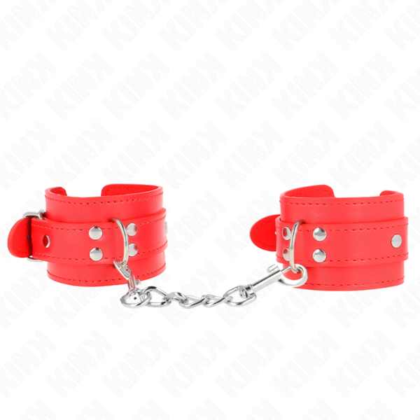 Imagen del artículo erótico KINK - MUÑEQUERAS SENCILLAS ROJO AJUSTABLE 20-23 CM X 5.5 CM de KINK WRIST RESTRAINT en la sección BDSM & BONDAGE |Bondage|Esposas de fijación de Millenial Sexshop.