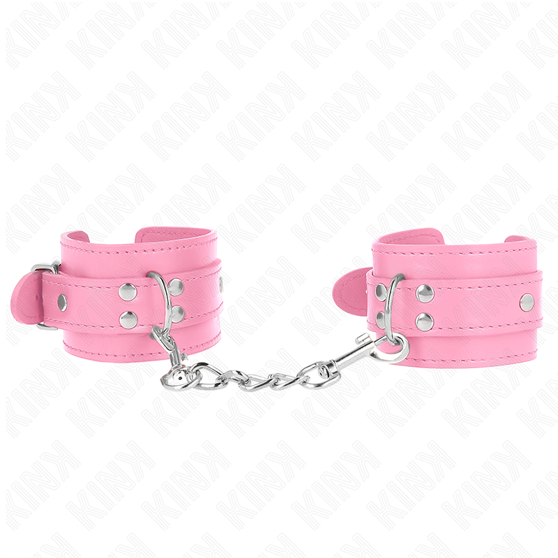 Imagen del artículo erótico KINK - MUÑEQUERAS SENCILLAS ROSA AJUSTABLE 20-23 CM X 5.5 CM de KINK WRIST RESTRAINT en la sección BDSM & BONDAGE |Bondage|Esposas de fijación de Millenial Sexshop.