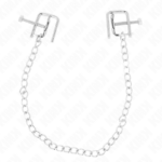 Imagen del artículo erótico KINK - PINZAS PARA PEZONES COMPRESORA TORNILLO DE BANCO CON CADENA 30 CM de KINK NIPPLE GRIP en la sección BDSM & BONDAGE |Artículos BDSM|Pinzas Pezones BDSM de Millenial Sexshop.