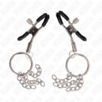 KINK - PINZAS PARA PEZONES CON ARO Y PEQUEÑAS CADENAS PLATEADO 6 CM - Imagen 2