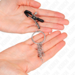 KINK - PINZAS PARA PEZONES CON ARO Y PEQUEÑAS CADENAS PLATEADO 6 CM - Imagen 3