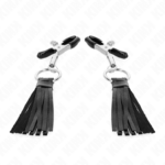 Imagen del artículo erótico KINK - PINZAS PARA PEZONES CON BORLAS DE POLIPIEL 6 CM de KINK NIPPLE GRIP en la sección BDSM & BONDAGE |Artículos BDSM|Pinzas Pezones BDSM de Millenial Sexshop.