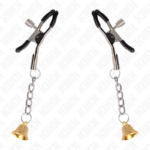 KINK - PINZAS PARA PEZONES CON COLGANTE DE CAMPANA DORADO 6 CM - Imagen 2