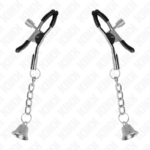 KINK - PINZAS PARA PEZONES CON COLGANTE DE CAMPANA PLATEADO 6 CM - Imagen 2