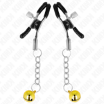 KINK - PINZAS PARA PEZONES CON COLGANTE DE CASCABEL DORADO 6 CM - Imagen 2