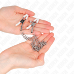 KINK - PINZAS PARA PEZONES CON DOBLE CADENA FINA PLATEADO 20/23 CM - Imagen 3