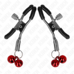 KINK - PINZAS PARA PEZONES CON DOBLE CAMPANILLA ROJO 6 CM - Imagen 2