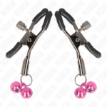 KINK - PINZAS PARA PEZONES CON DOBLE CAMPANILLA ROSA 6 CM - Imagen 2