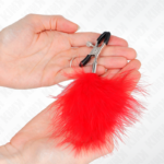 KINK - PINZAS PARA PEZONES CON PLUMA ROJO 7 CM - Imagen 3