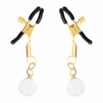 KINK - PINZAS PARA PEZONES DORADAS CON COLGANTE DE VIDRIO 6 CM - Imagen 2