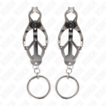 KINK - PINZAS PARA PEZONES ESTILO JAPONÉS CON AROS PLATEADO - Imagen 2