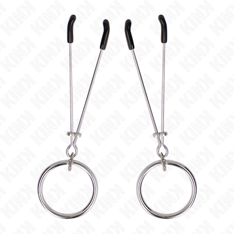 Imagen del artículo erótico KINK - PINZAS PARA PEZONES FINA CON ARO PLATEADO 7 CM de KINK NIPPLE GRIP en la sección BDSM & BONDAGE |Artículos BDSM|Pinzas Pezones BDSM de Millenial Sexshop.