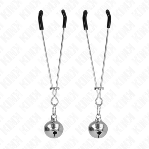 Imagen del artículo erótico KINK - PINZAS PARA PEZONES FINA CON CASCABEL PLATEADO 7 CM de KINK NIPPLE GRIP en la sección BDSM & BONDAGE |Artículos BDSM|Pinzas Pezones BDSM de Millenial Sexshop.