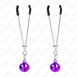 Imagen del artículo erótico KINK - PINZAS PARA PEZONES FINA CON CASCABEL VIOLETA 7 CM de KINK NIPPLE GRIP en la sección BDSM & BONDAGE |Artículos BDSM|Pinzas Pezones BDSM de Millenial Sexshop.