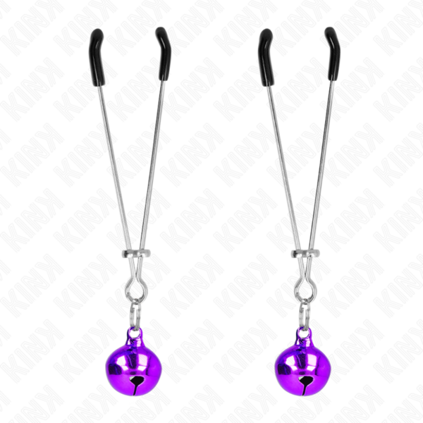 Imagen del artículo erótico KINK - PINZAS PARA PEZONES FINA CON CASCABEL VIOLETA 7 CM de KINK NIPPLE GRIP en la sección BDSM & BONDAGE |Artículos BDSM|Pinzas Pezones BDSM de Millenial Sexshop.